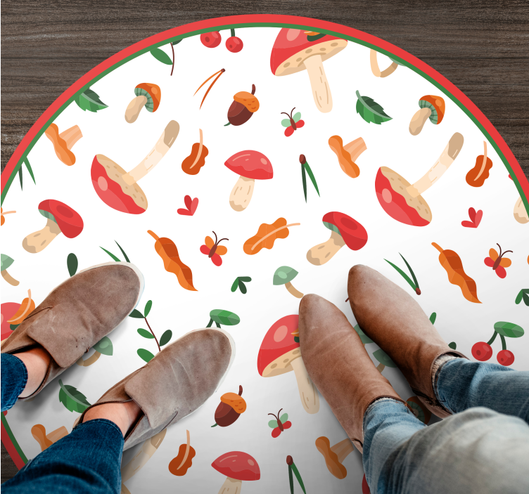 Tappeto vinile fiori motivo floreale a fungo - TenStickers