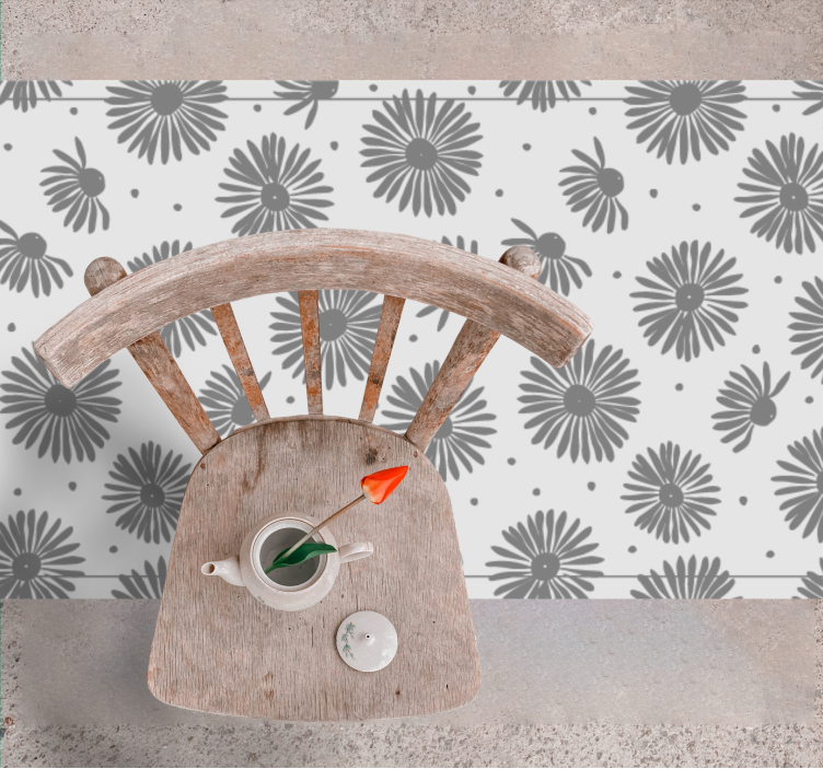 Tappeto vinile natura motivo floreale elegante - TenStickers