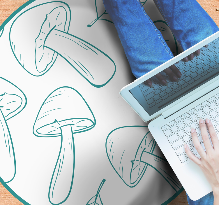 Tappeto vinile natura motivo foglia di fungo - TenStickers