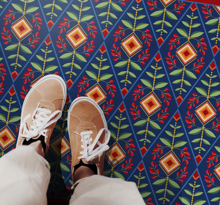 Tappeto vinile geometrico elementi geometrici botanici - TenStickers