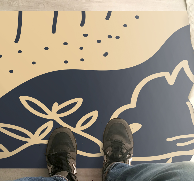 Tappeto vinile natura motivo a foglie beige - TenStickers