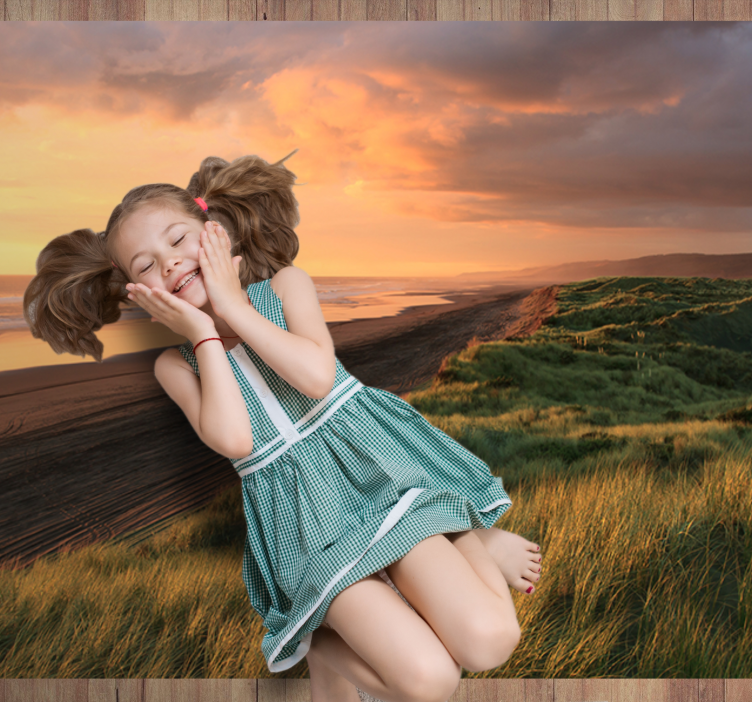 Tappeto vinile natura paesaggio di spiaggia al tramonto - TenStickers