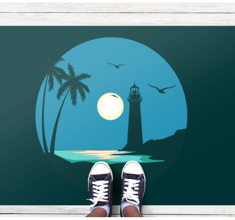 Tappeto vinile natura scena del faro costiero - TenStickers