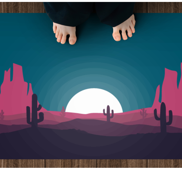 Tappeto vinile natura scena del tramonto nel deserto - TenStickers