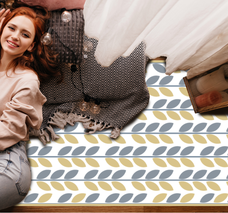 Tappeto vinile natura strisce a motivo fogliare - TenStickers