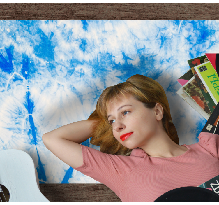 Tappeto in vinile soggiorno tie-dye blu - TenStickers