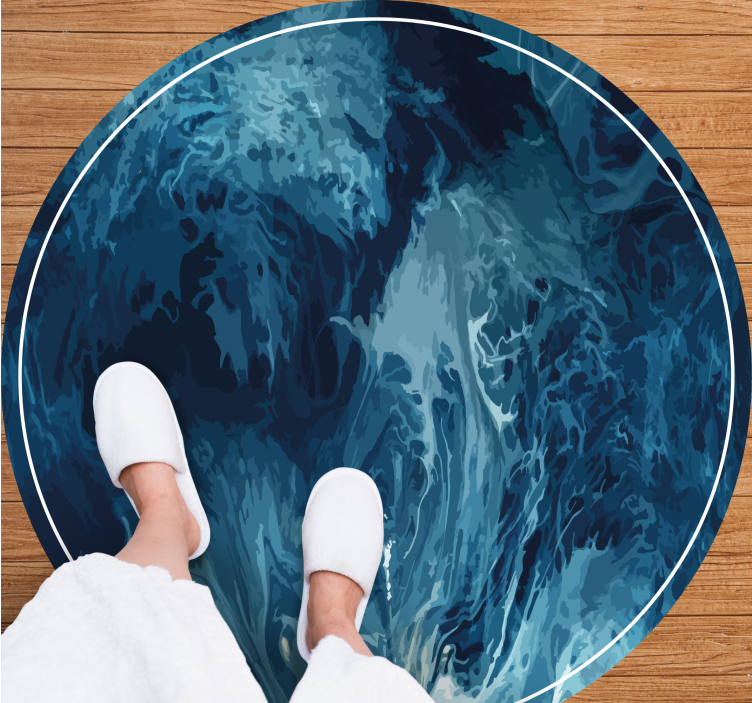 Tappeto vinile natura vortice blu oceano - TenStickers