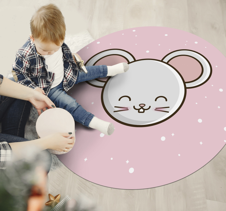 Tappeto vinile per bambini adorabile illustrazione del topo - TenStickers