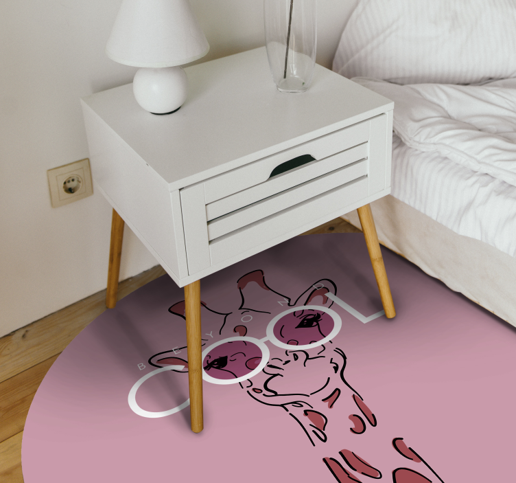 Tappeto vinile per ragazzi adorabile giraffa fresca - TenStickers