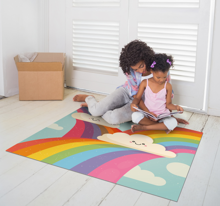 Tappeto vinile per bambini arte allegra dell'arcobaleno - TenStickers