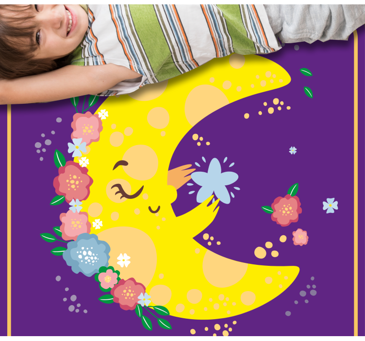 Tappetto vinile stelle allegro fiore di luna - TenStickers