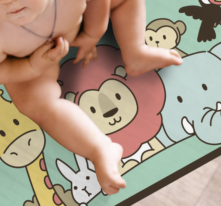 Tappeto vinile per bambini animali amici della giungla - TenStickers