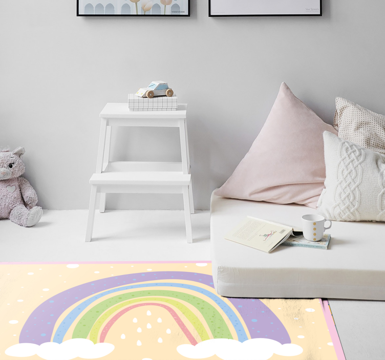 Tappeto vinile per bambini arcobaleno pastello - TenStickers
