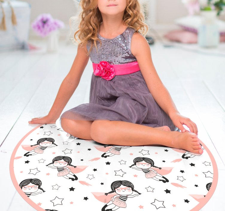 Tappeto vinile per bambini area giochi circolare ballerina - TenStickers