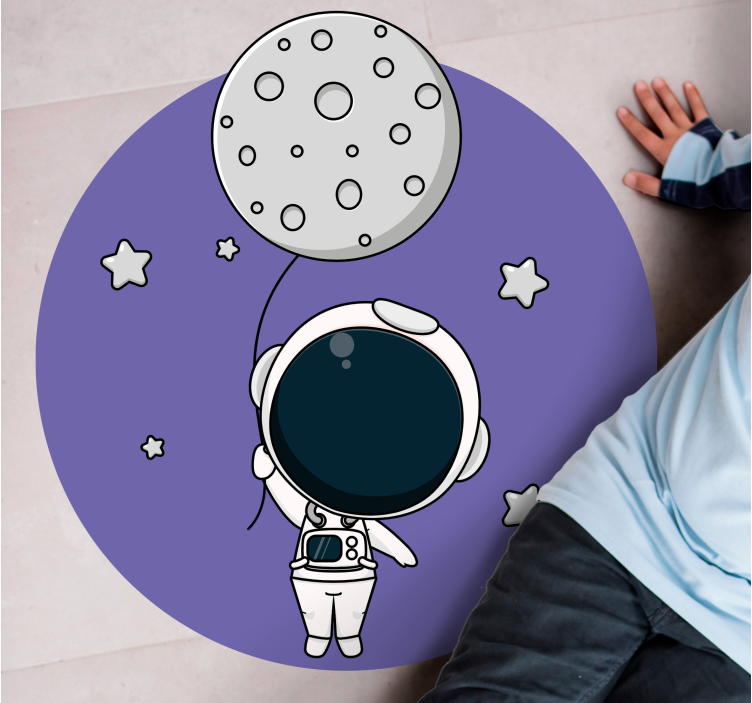 Tappeto vinile per bambini astronauta con palloncino - TenStickers