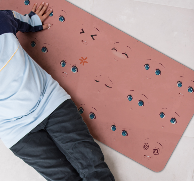 Tappeto vinile per bambini attività dei volti emotivi - TenStickers