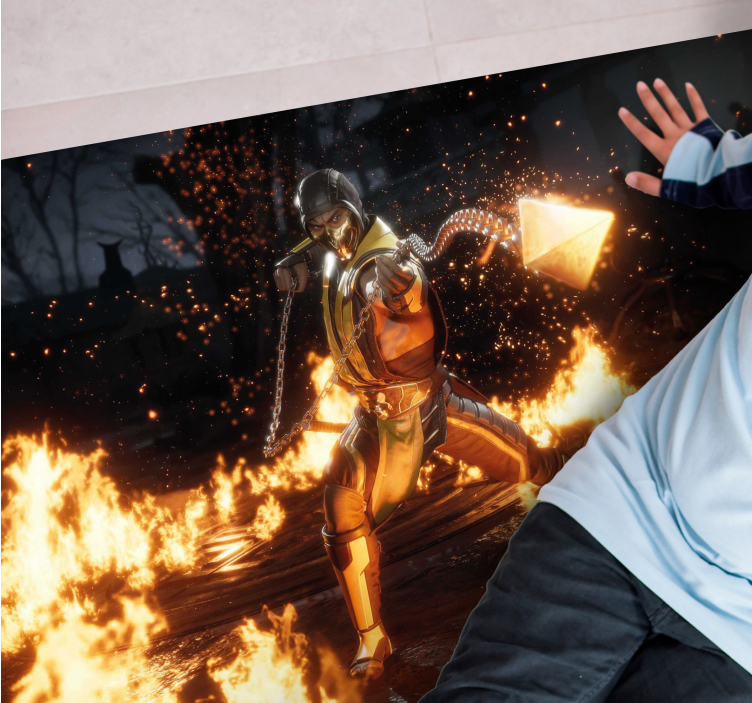 Tappeto vinile per ragazzi azione di carattere focoso - TenStickers