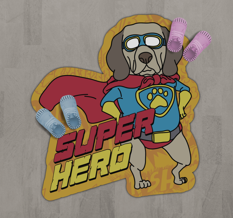 Tappeto vinile per bambini canino da supereroe - TenStickers