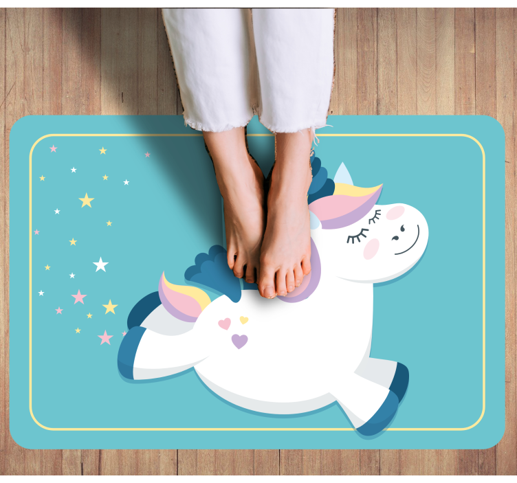 Tappeto vinile per bambini carino unicorno al galoppo - TenStickers