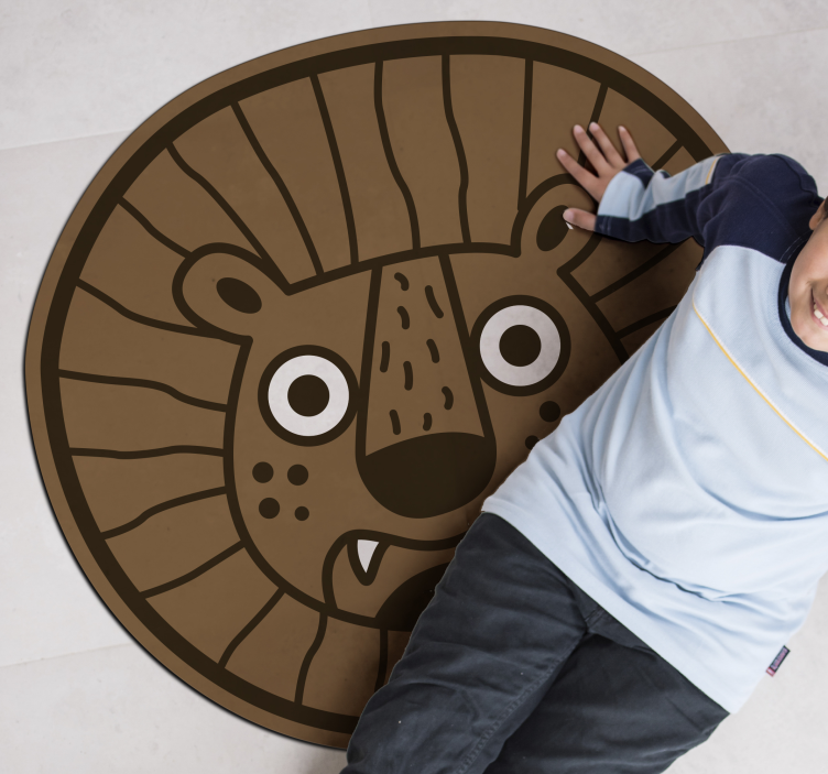 Tappeto vinile per bambini cerchio del fumetto del leone - TenStickers