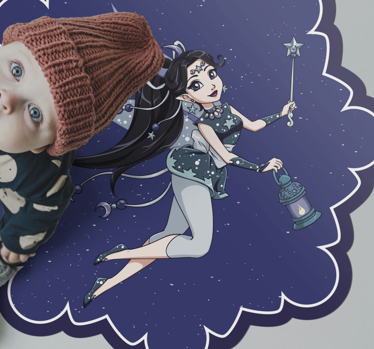 Tappeto vinile per bambini cielo notturno fatato - TenStickers