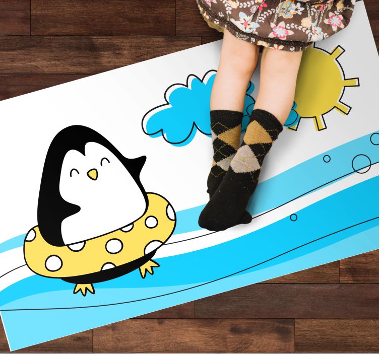 Tappeto in vinile per bambini con pinguino giocoso - TenStickers