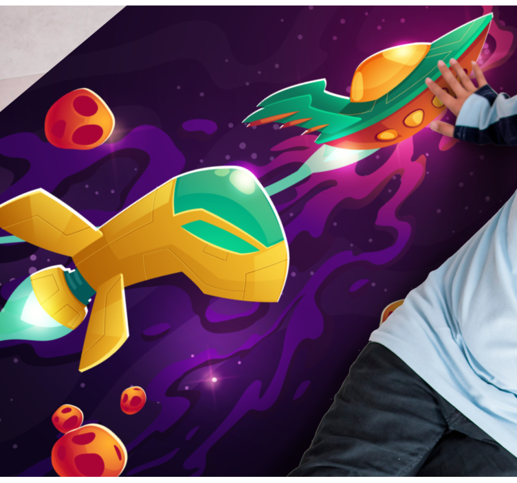 Tappeto vinile per bambini concetto di viaggio cosmico - TenStickers