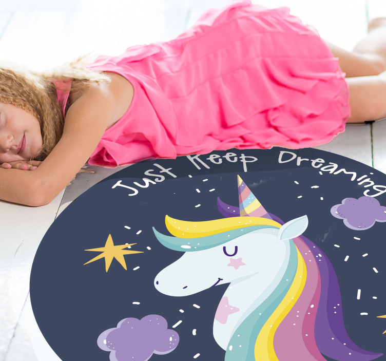 Tappeto vinile per bambini continua a sognare l'unicorno - TenStickers