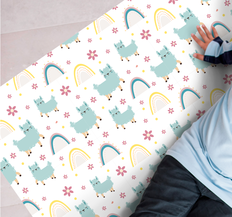 Tappeto vinile per bambini arcobaleno e lama - TenStickers