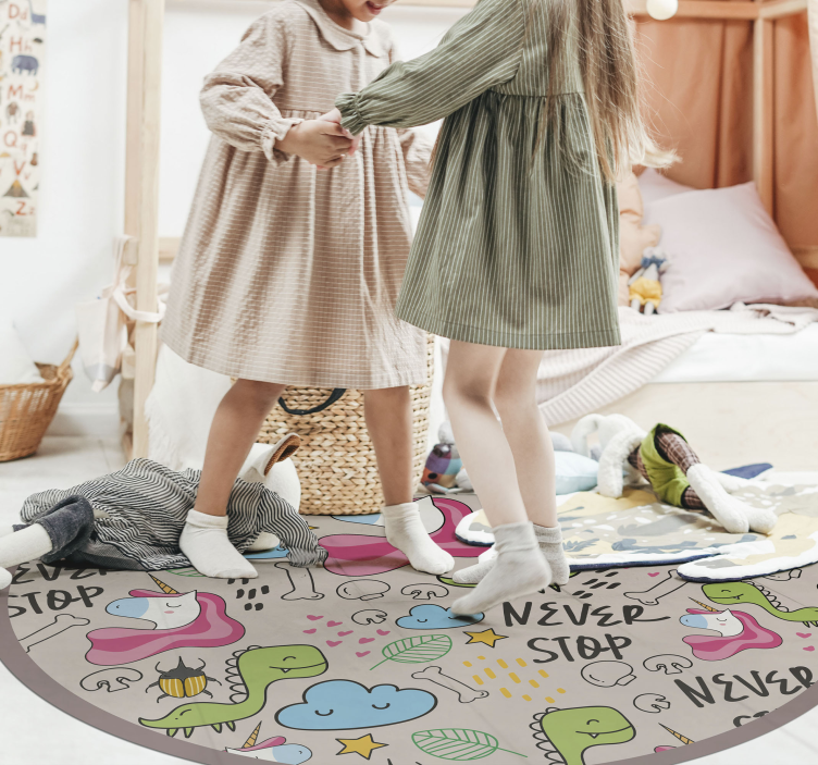 Tappeto vinile per bambini design giocoso di unicorno - TenStickers