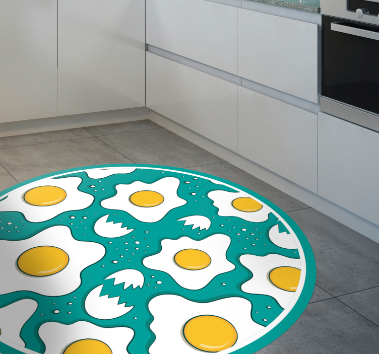Tappeto pvc cucina modello di uova fritte - TenStickers
