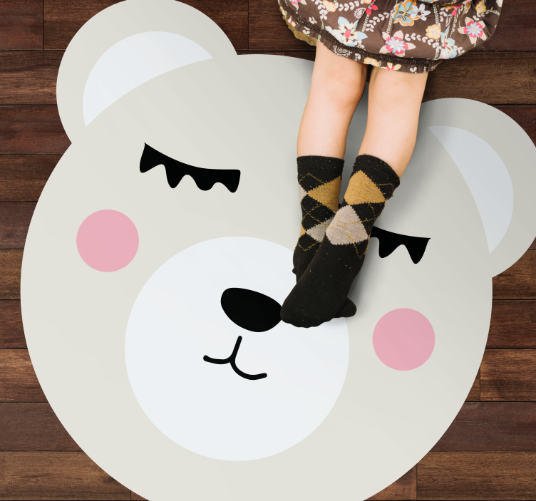 Tappeto vinile per bambini disegno del viso dell'orso - TenStickers