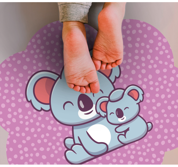 Tappeto vinile per bambini disegno della famiglia di koala - TenStickers
