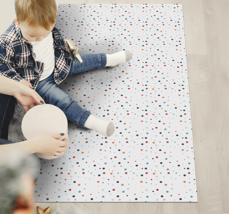 Tappeto vinile per bambini divertimento a pois - TenStickers