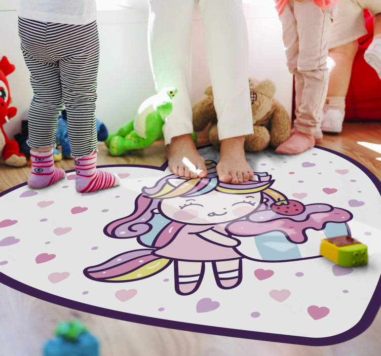 Tappeto vinile per bambini dolcetto di unicorno carino - TenStickers