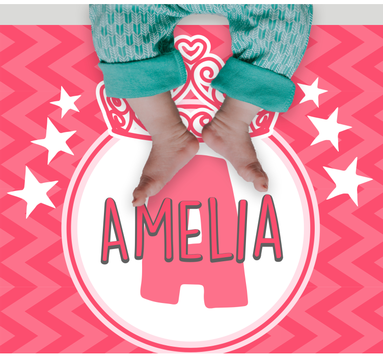 Tappeto vinile per bambini emblema nome principessa - TenStickers
