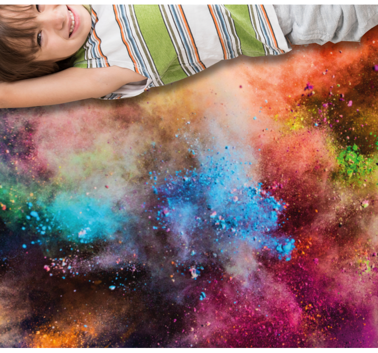 Tappeto vinile per bambini esplosione di colori cosmici - TenStickers
