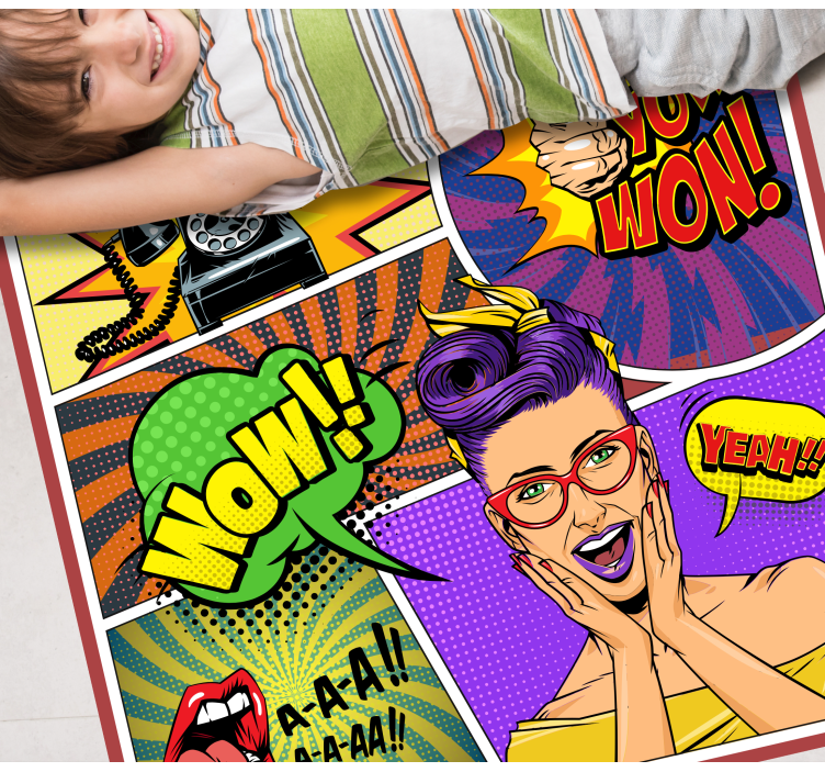 Tappeto vinile per bambini espressioni pop art - TenStickers