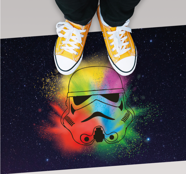 Tappeto vinile per bambini faccia colorata di stormtrooper - TenStickers