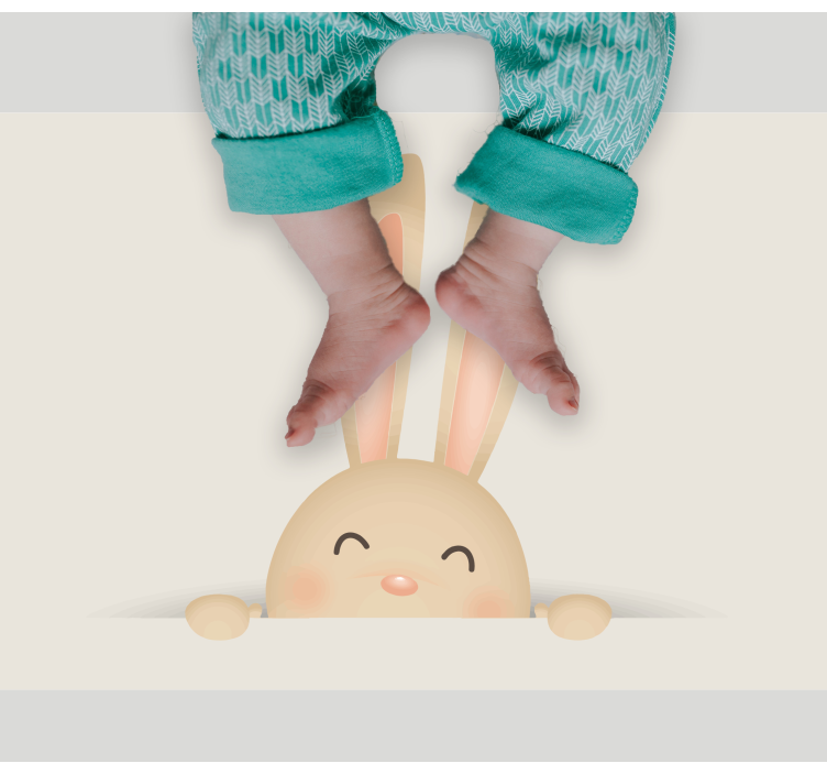 Tappeto vinile per bambini faccia da coniglio felice - TenStickers