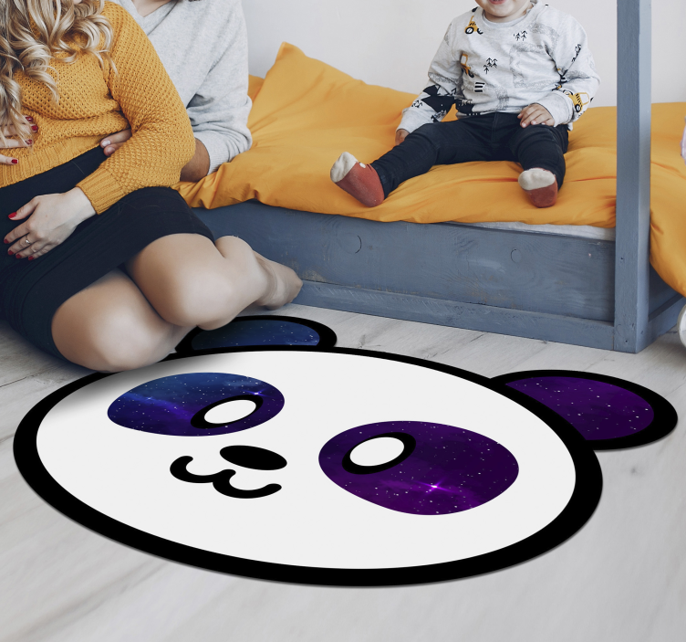 Tappeto vinile per bambini faccia di panda galattico - TenStickers