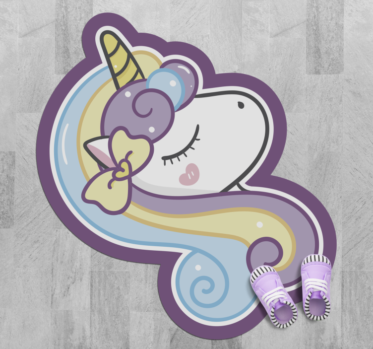 Tappeto vinile per bambini faccina di unicorno carina - TenStickers