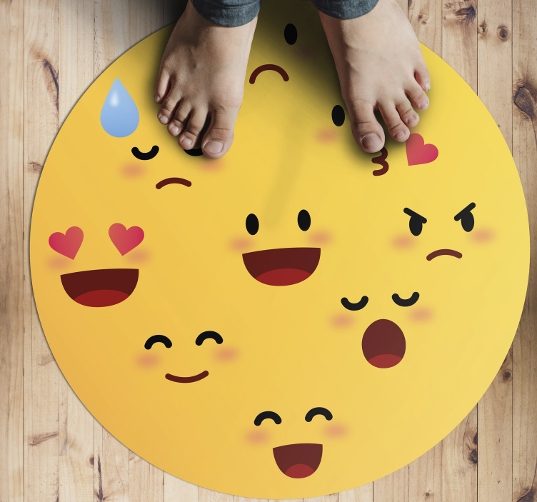 Tappeto vinile per ragazzi collage di emoji - TenStickers