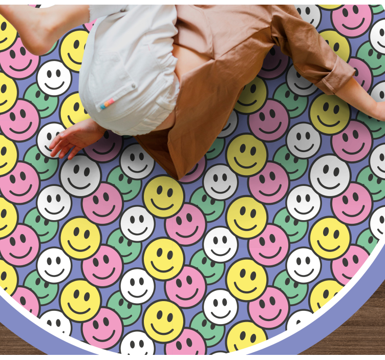 Tappeto vinile per bambini faccine sorridenti felici - TenStickers