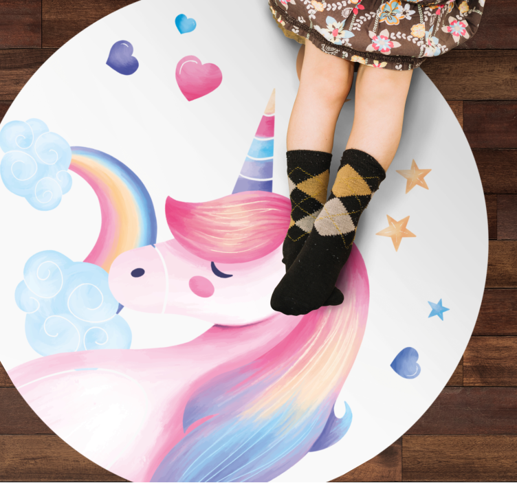 Tappeto vinile per bambini fantasia di unicorno - TenStickers
