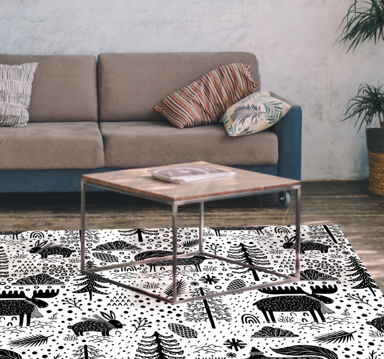Tappeto vinile per bambini fauna scandinava - TenStickers