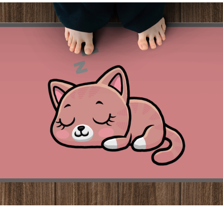 Tappeto vinile animali felino dormiente - TenStickers