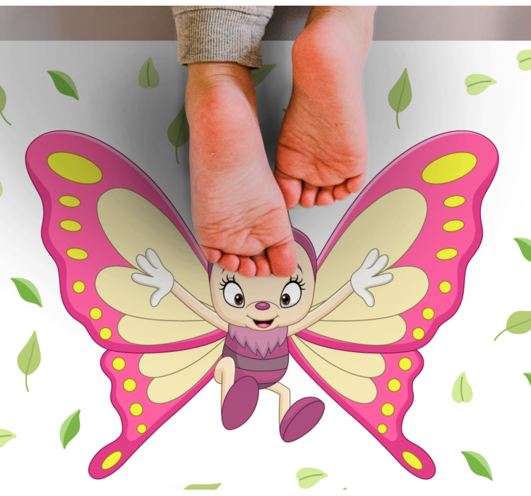 Tappeto vinile per bambini figura di farfalla vibrante - TenStickers