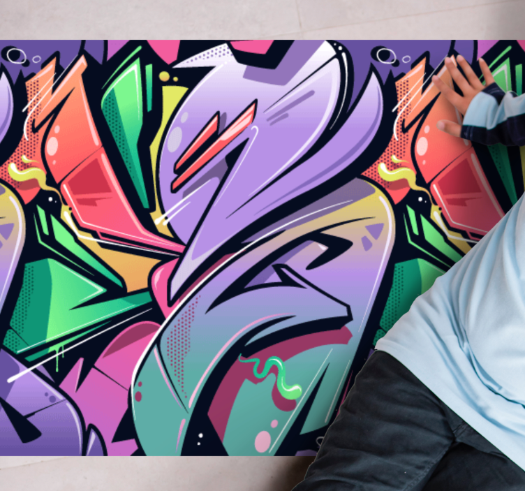 Tappeto vinile per ragazzi flusso di grafite vibrante - TenStickers