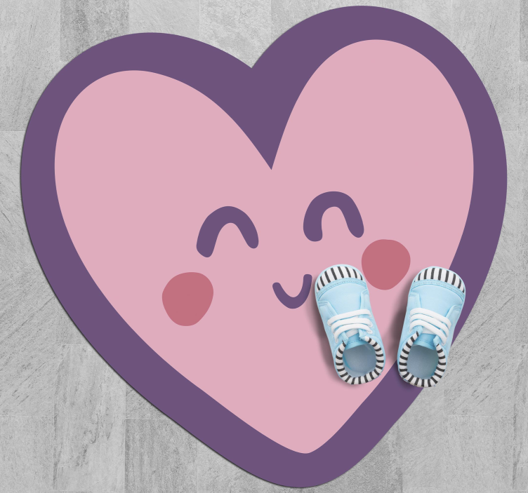 Tappeto vinile per bambini forma di cuore felice - TenStickers